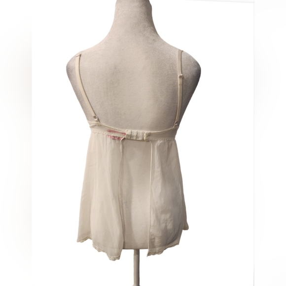 Le Senza White Babydoll Lingerie with Rhinestones on Bra - Picture 5 of 7